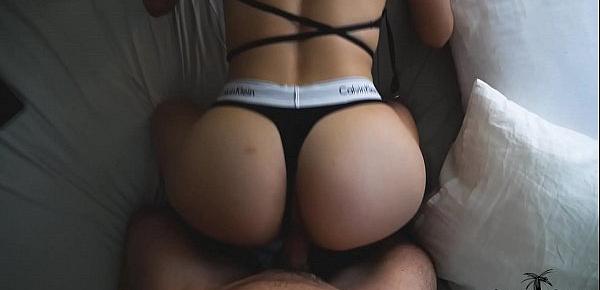  Teen in Hot Calvin Underwear Gets Interrupted While Packing Her Bags (POV)